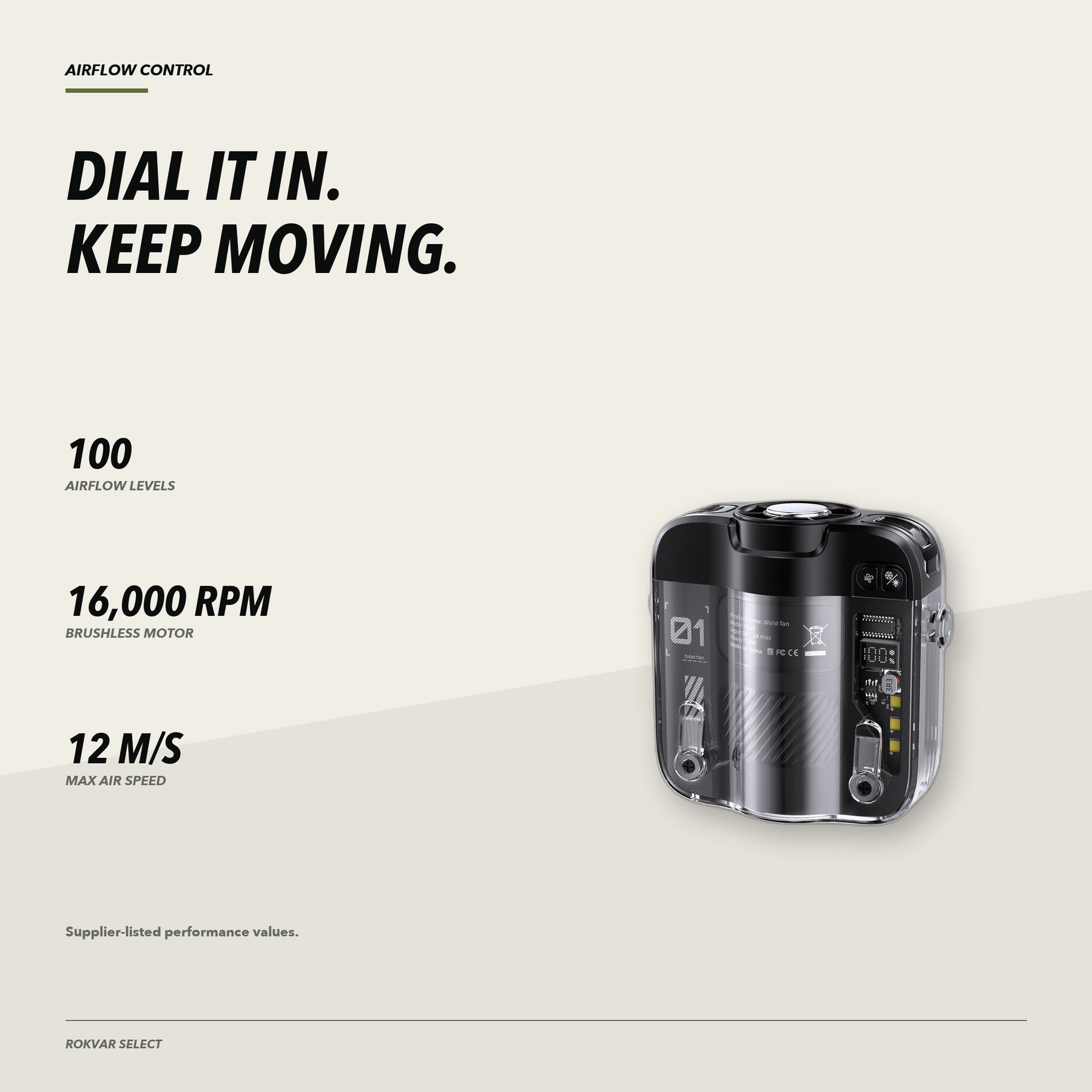 N103 100-step airflow control and supplier-rated airflow