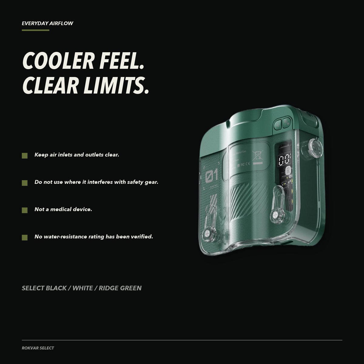 N103 wearable cooling fan safe-use guidance