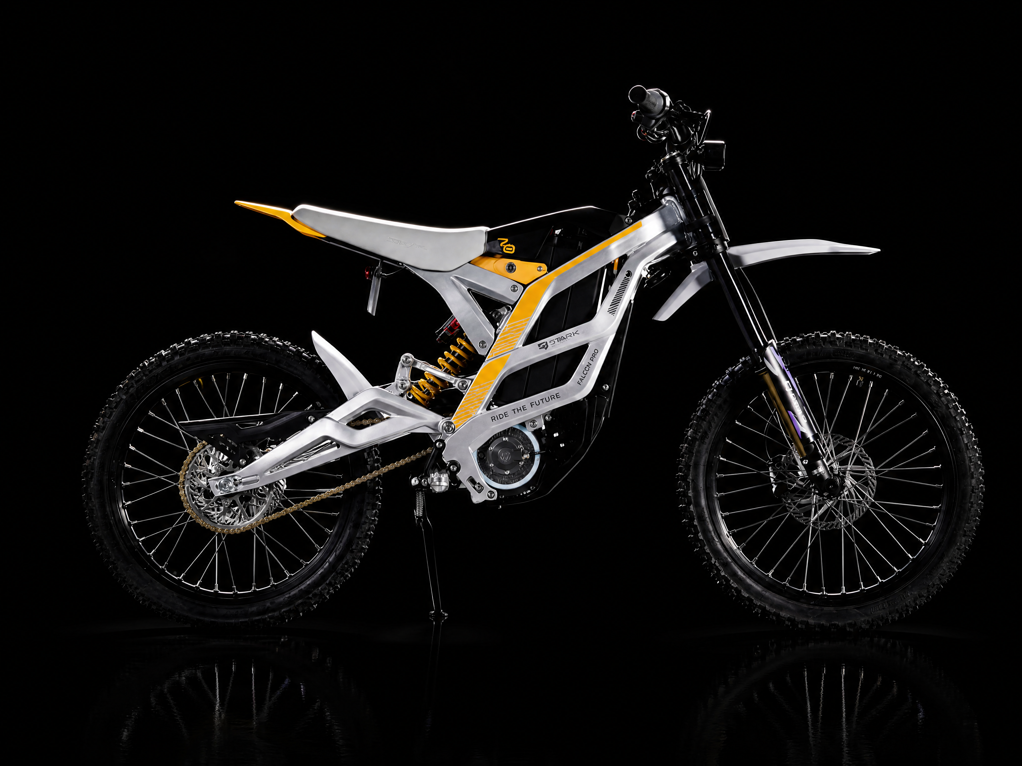 79BIKE Falcon Pro Electric Dirt Bike - Silver Metallic / Yellow