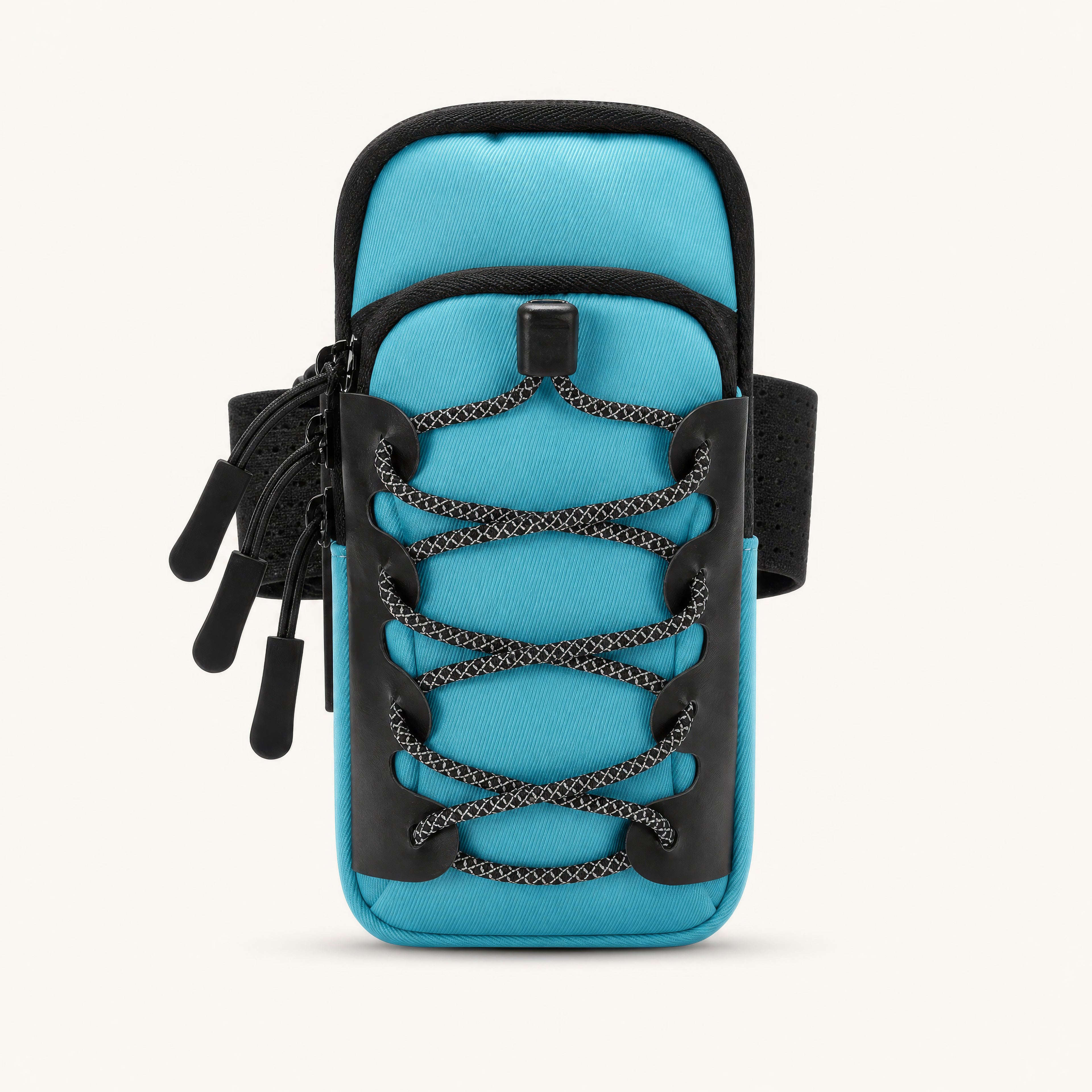 Aqua reflective trail arm and wrist phone pouch