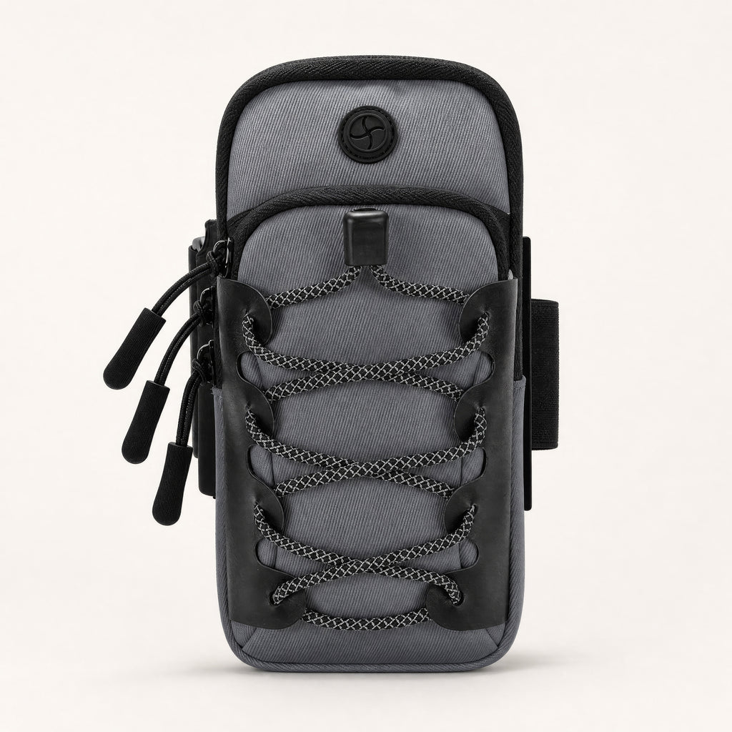 Smoke Gray reflective trail arm and wrist phone pouch