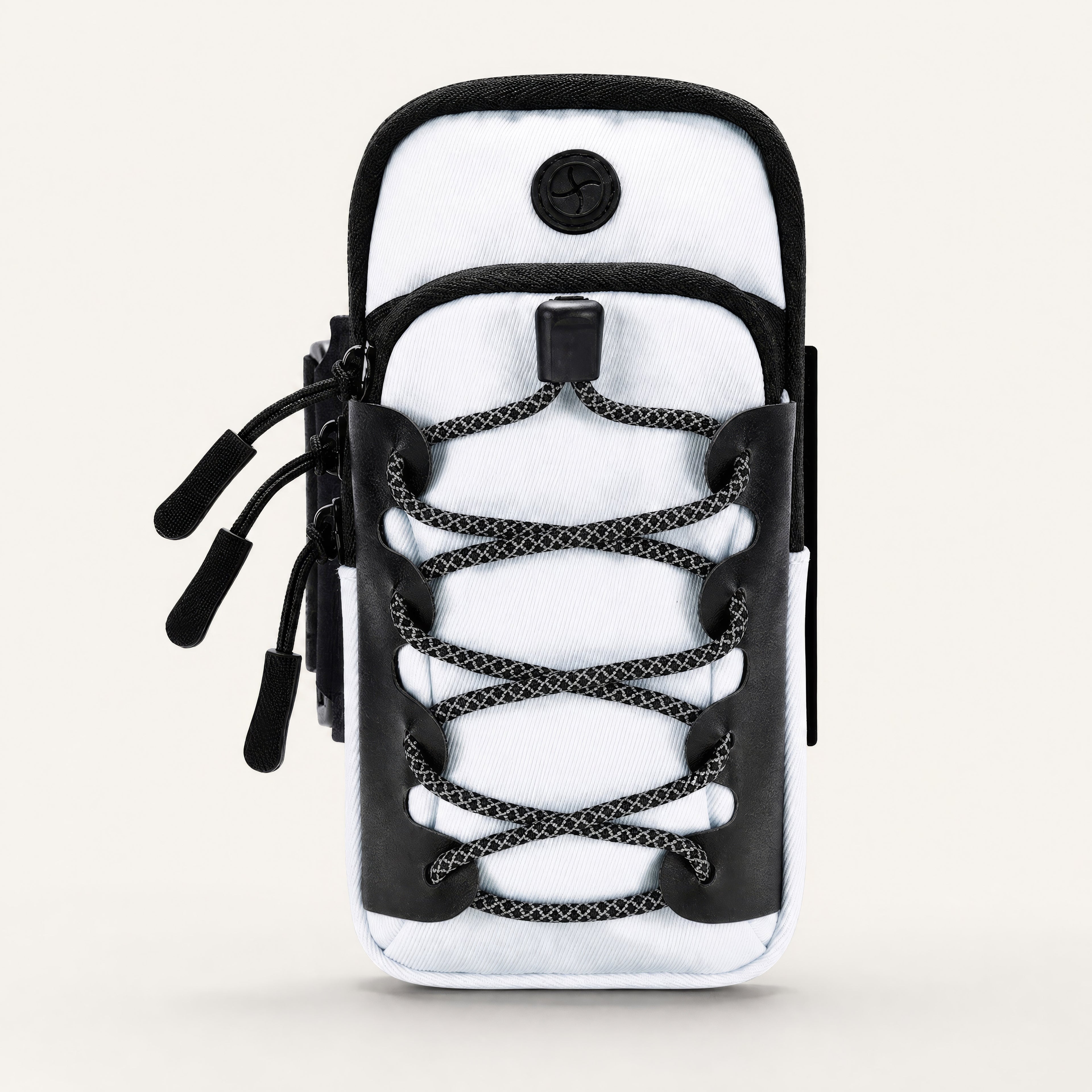 White reflective trail arm and wrist phone pouch
